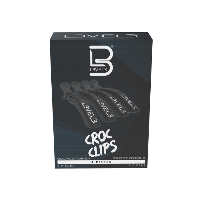L3VEL3 Hair Croc Clips - 4 Pack Model #L3-G03F-B-4PC, UPC: 850016995421