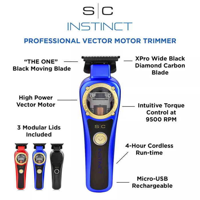 Stylecraft Instinct Professional Vector Motor Cordless Hair Trimmer Model #SC407M, UPC: 810069131634