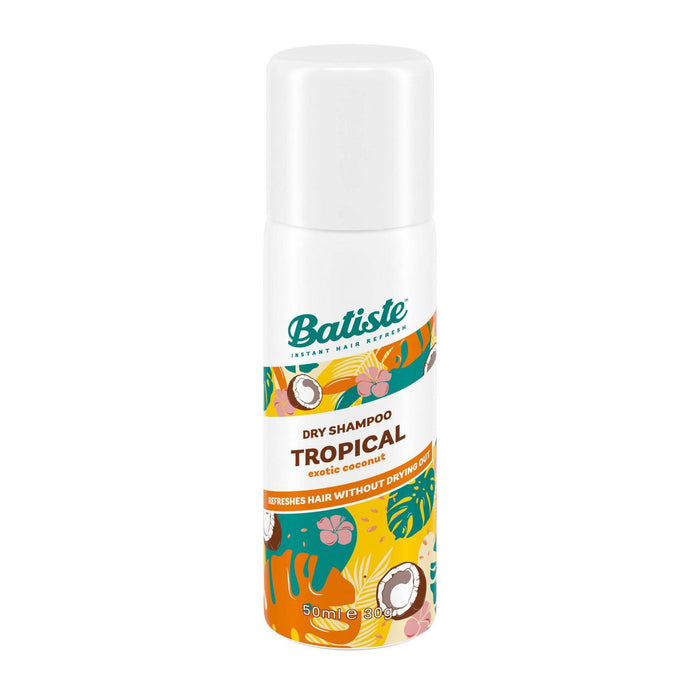 BATISTE Dry Shampoo - Tropical Fragrance - Mini - 1.6 fl. oz. Model #BT-87084, UPC: 5010724527535