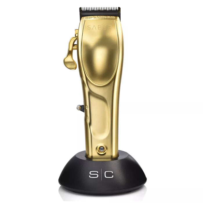 STYLECRAFT Saber Professional High-Torque Digital Brushless Motor Modular Cordless Gold Hair Clipper Model #ZZ-SC605G, UPC: 850022298905