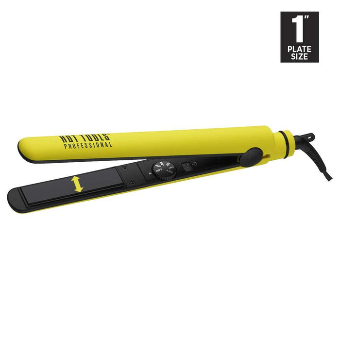 HOT TOOLS 1" Salon Flat Iron - Bee Beautiful Model #HO-HT7121YW, UPC: 078729171219
