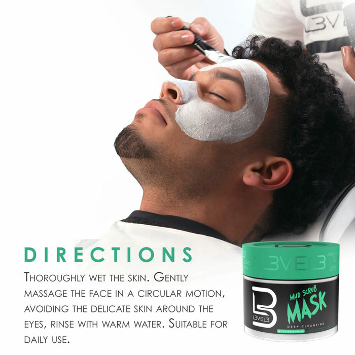 L3VEL3 Mud Scrub Mask 500ml Model #SCRUB-MUD-500ML, UPC: 850018251181