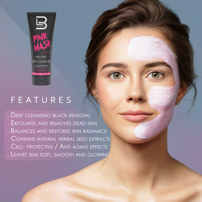 L3VEL3 Pink Mask 250ml Model #PNKMASK-250ML, UPC: 850018251150