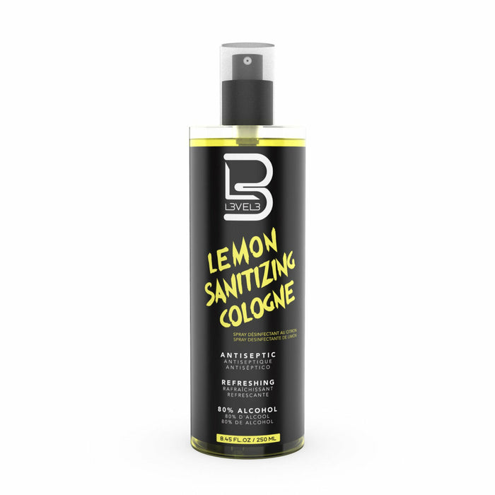L3VEL3 Lemon Sanitizing Cologne Model #LEMON-250ML, UPC: 850018251310