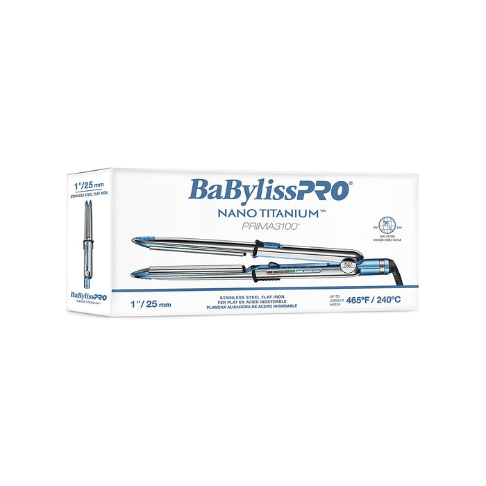 BaByliss PRO Nano Titanium Prima Ionic Straightener, 1 inch Model #BB-BNT3100TUC, UPC: 074108446756