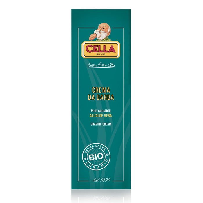 Cella Organic Shaving Cream with Aloe Vera tube 150 ml | 5.1 fl. oz. Model #WJ-57063, UPC: 8001117570631