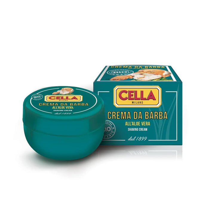 Cella Organic Shaving Cream with Aloe Vera 150 ml | 5.1 fl. oz. Model #WJ-57064, UPC: 8001117570648