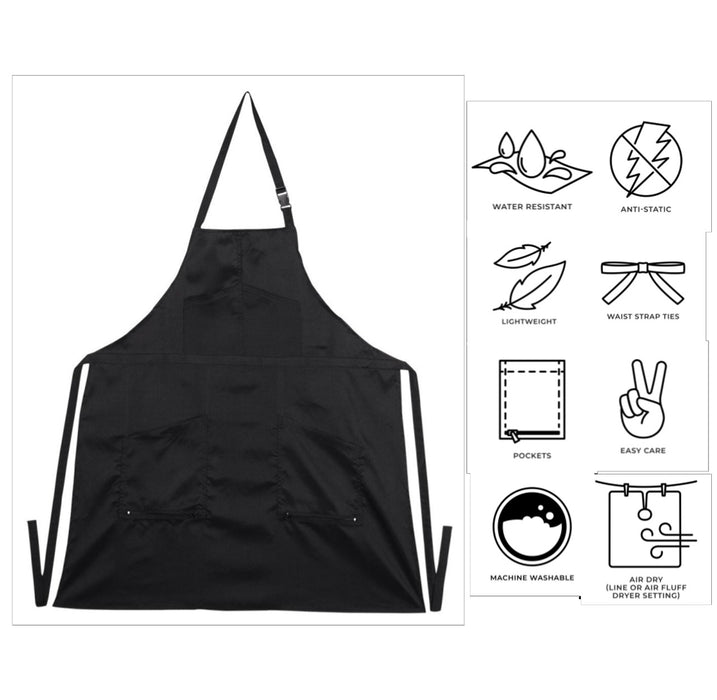 Cricket Static Free Apron - Black Model #CR-CT-5512056, UPC: 672555120566