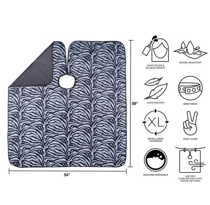 Cricket Flip Zebra Reversible All Purpose Cape - Black & Silver Model #CR-5512132, UPC: 672555121327