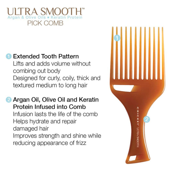 Cricket Ultra Smooth Hair Pick Comb Model #CR-5515131, UPC: 672555151317