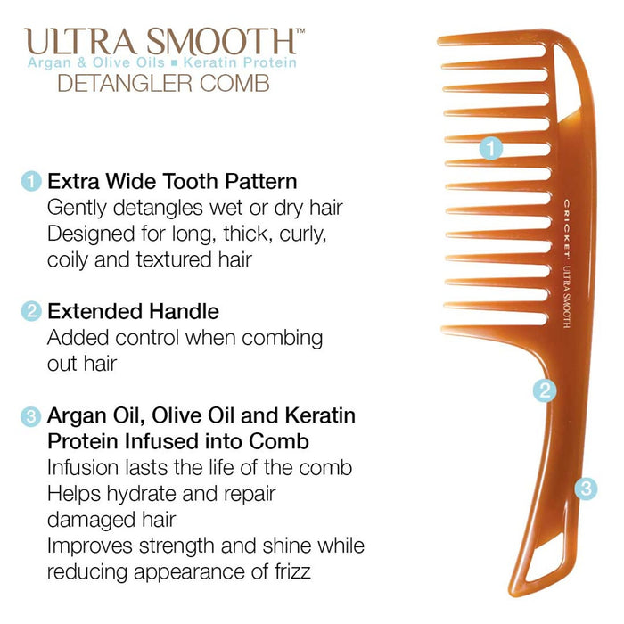 Cricket Ultra Smooth Detangler Comb Model #CR-5515133, UPC: 672555151331
