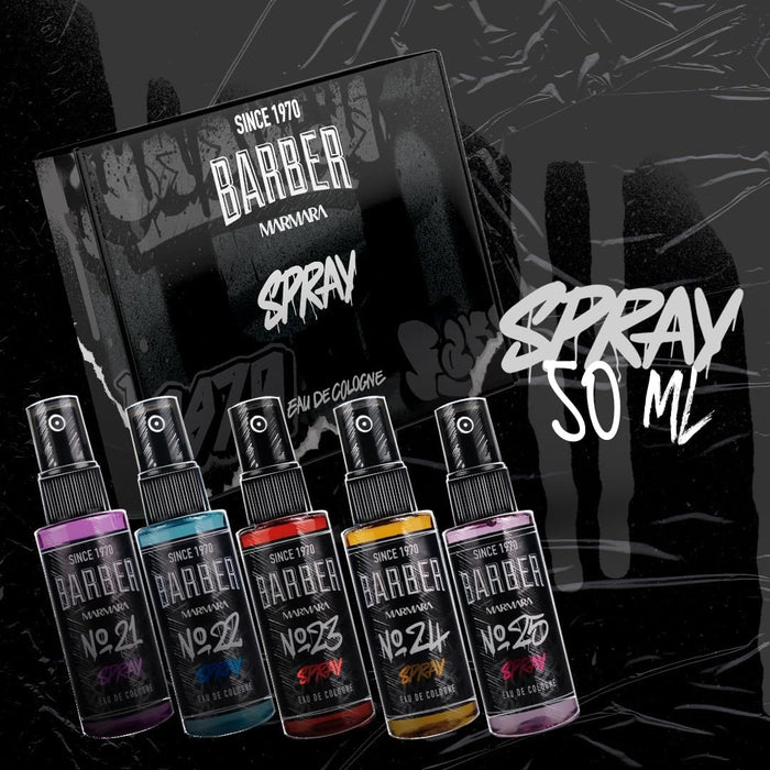 Marmara Barber 5 Mix Travel Set Graffiti Spray 50 ml Model #BC-50-MIX5-S, UPC: 8691541008369