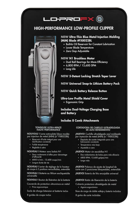 BaBylissPRO LOPROFX Professional Cord/Cordless Clippers #FX829, UPC: 074108481238