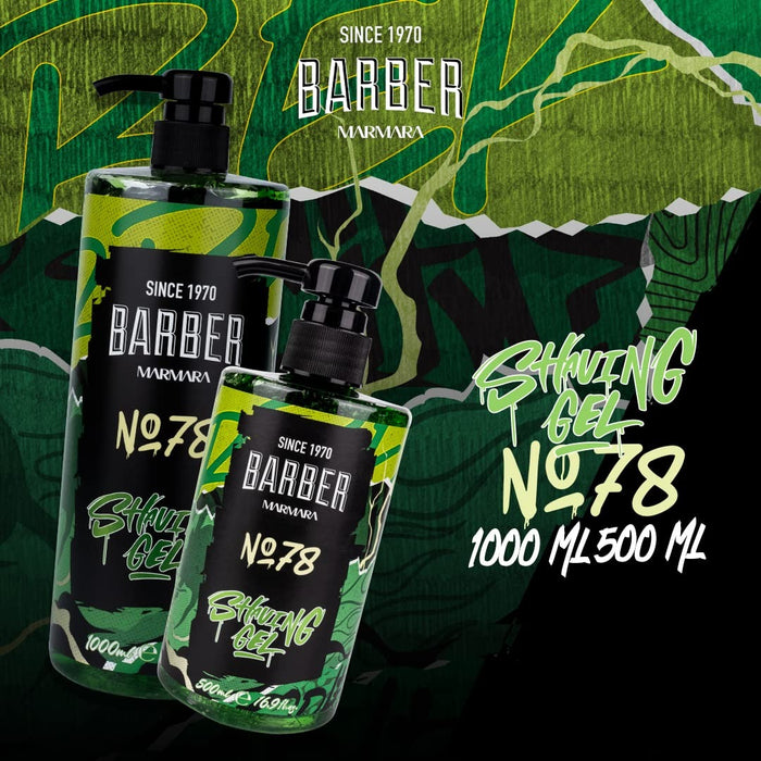 Marmara Barber Shaving Gel No.78 - 500ml Model #BSG-500-78, UPC: 8691541006594