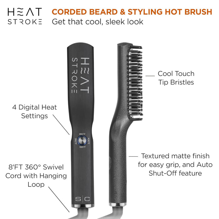 STYLECRAFT Heat Stroke Beard & Styling Hot Brush #SCHSCORD, UPC: 810069130262