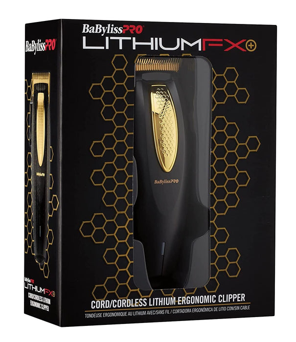 BABYLISS PRO LithiumFX Cord / Cordless Ergonomic Clipper - Gold Model #BB-FX673NS, UPC: 074108466808