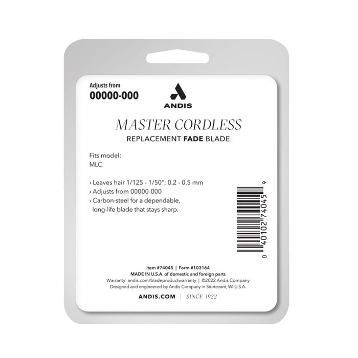 Andis Master Cordless Li Replacement Fade Blade Model #AN-74045, UPC: 040102740459