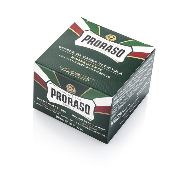 Proraso Shaving Soap in a Green Bowl: Refreshing Model #RA-400920, UPC: 8004395009206
