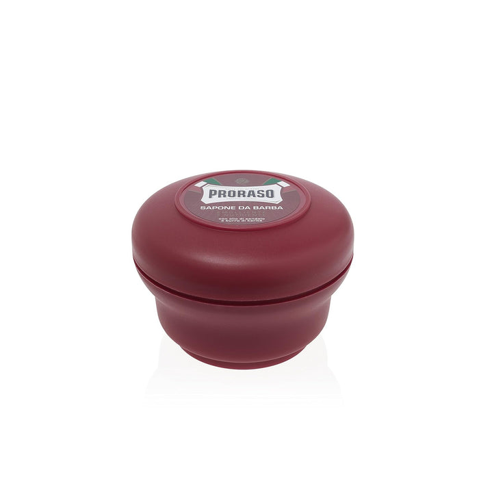 Proraso Shaving Soap in a Red Bowl: Nourishing for Coarse Beards Model #RA-400922, UPC: 8004395009220