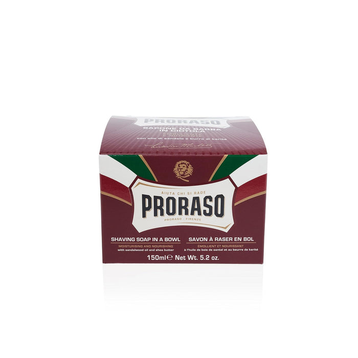 Proraso Shaving Soap in a Red Bowl: Nourishing for Coarse Beards Model #RA-400922, UPC: 8004395009220