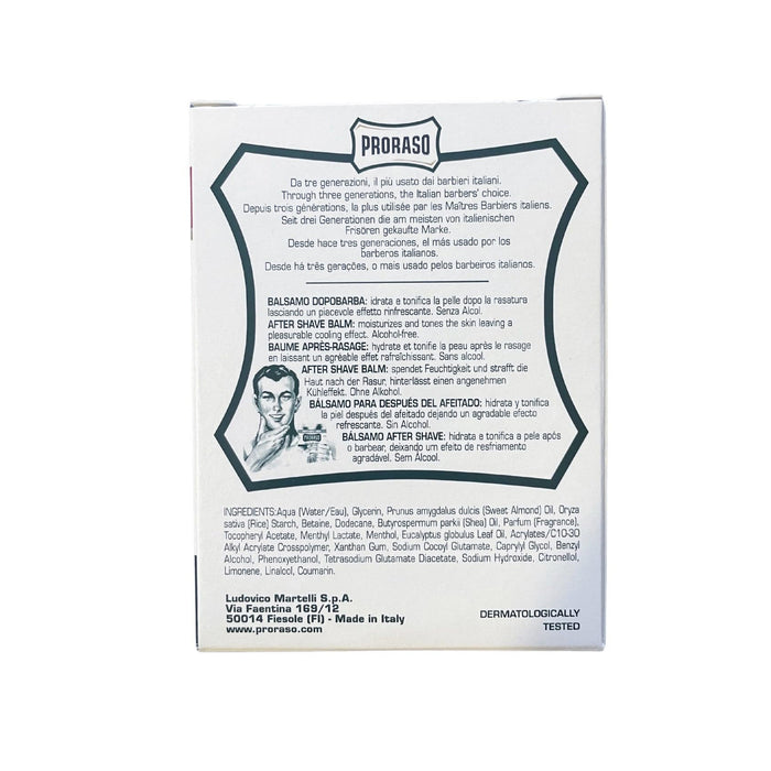 Proraso After Shave Balm Green: Refreshing, 100ml Model #RA-400980, UPC: 8004395009800