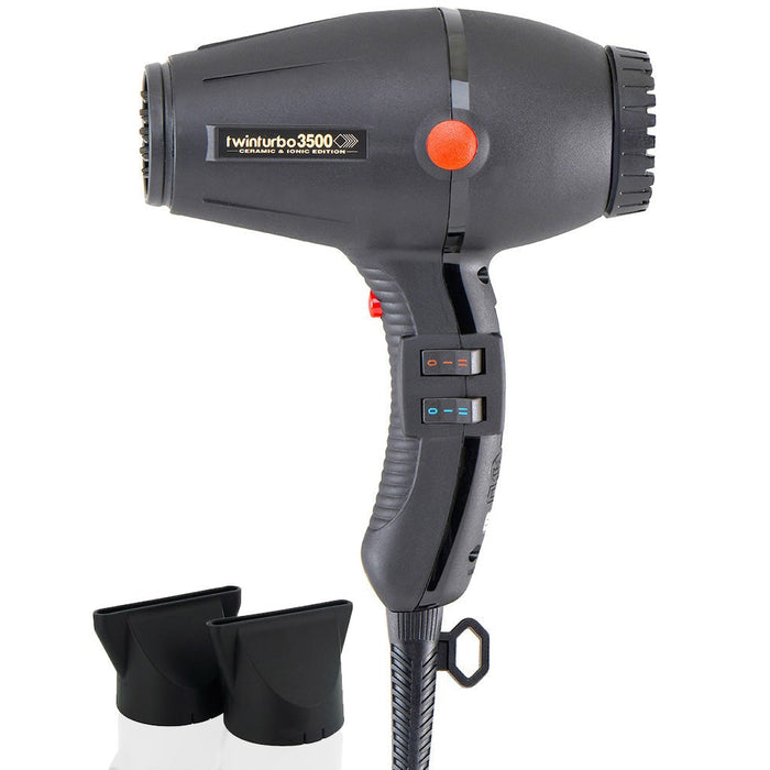 Turbo Power TwinTurbo 3500 Ceramic & Ionic Hair Dryer - Black Model #TU-TP329A, UPC: 8021233107016