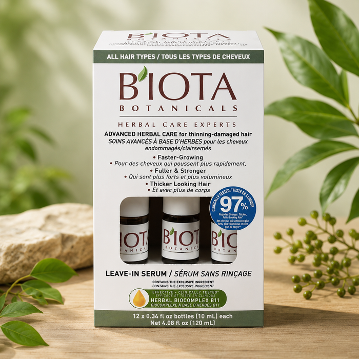 BIOTA Botanicals Advanced Herbal Care Leave-In Overnight Hair Serum | 12 x 0.34 fl oz (120 mL)