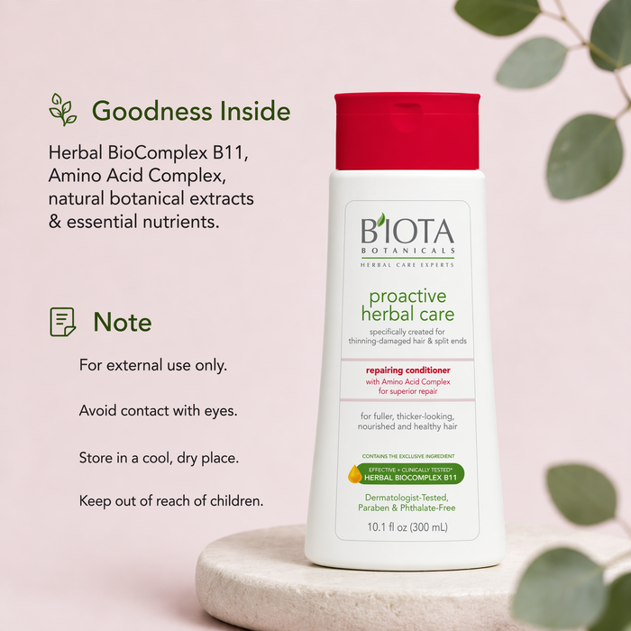 Biota Botanicals Proactive Herbal Care Repairing Conditioner 300 mL | Herbal Conditioner for Thinning & Damaged Hair