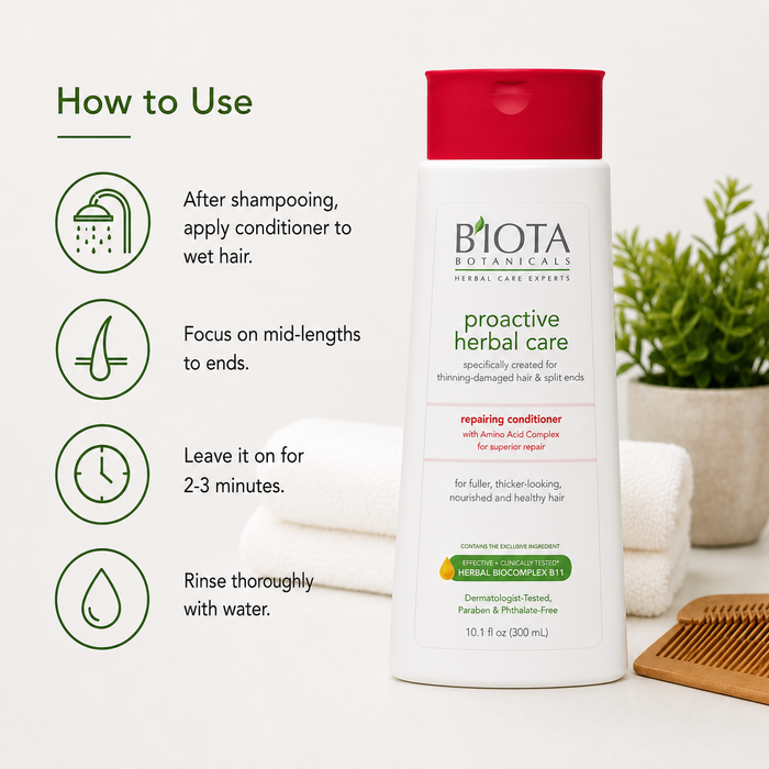 Biota Botanicals Proactive Herbal Care Repairing Conditioner 300 mL | Herbal Conditioner for Thinning & Damaged Hair
