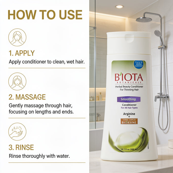 Biota Botanicals Herbal Beauty Smoothing Conditioner 10.1 fl oz (300 mL) | Frizz Control Botanical Hair Conditioner