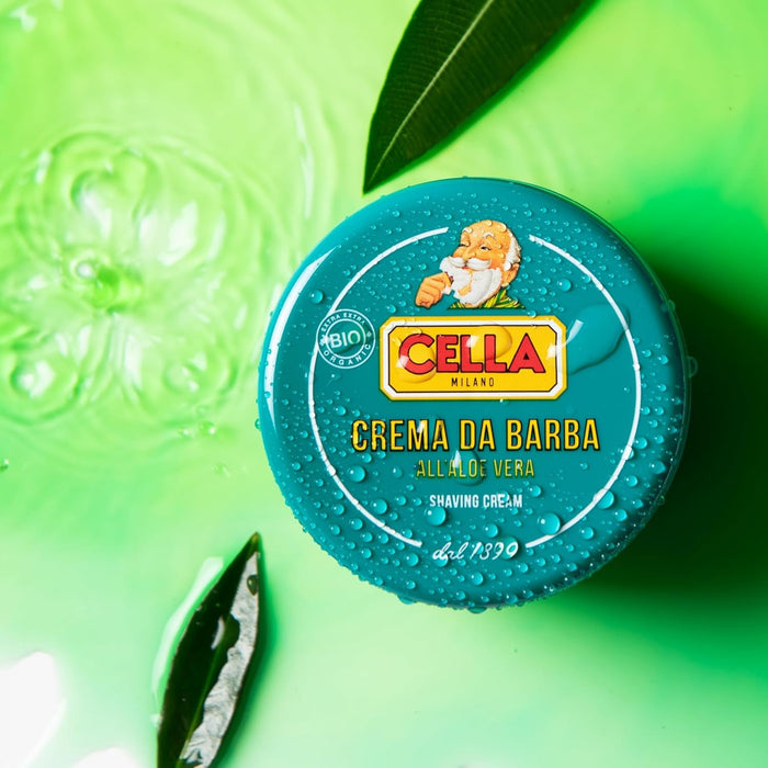 Cella Organic Shaving Cream with Aloe Vera 150 ml | 5.1 fl. oz. Model #WJ-57064, UPC: 8001117570648