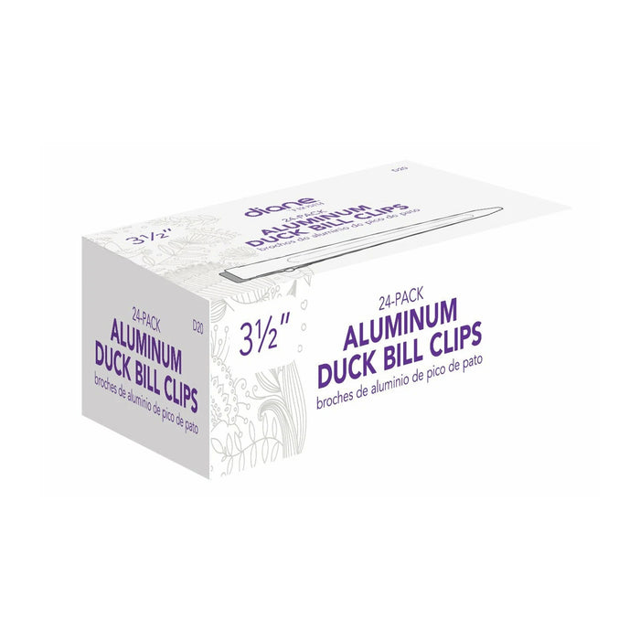 Diane Duck Bill Hair Clips, Silver, 24-pack Model #DI-D20, UPC: 824703000200