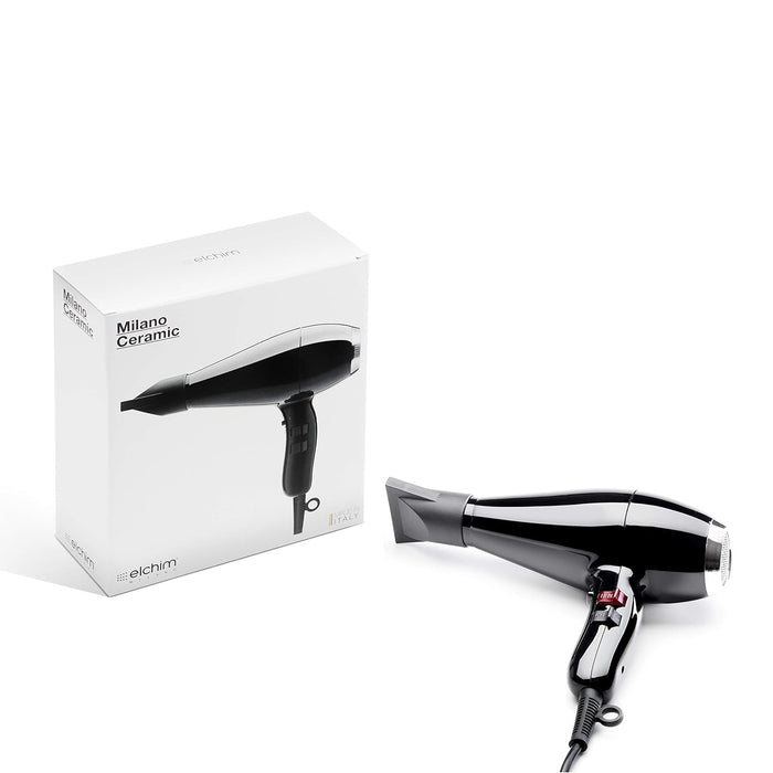 ELCHIM Milano Ceramic Hair Dryer - Black Model #EL-250750004, UPC: 836793003269