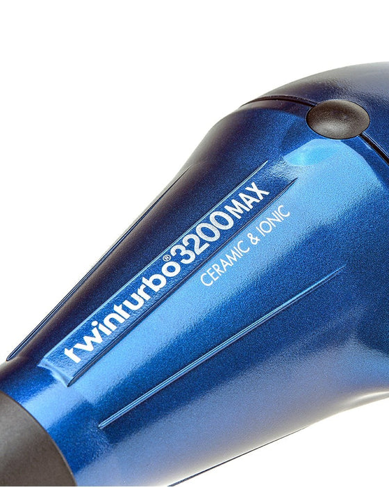 Turbo Power TwinTurbo 3200MAX Ceramic & Ionic Hair Dryer - Night Blue Model #TU-323NB, UPC: 850013895090