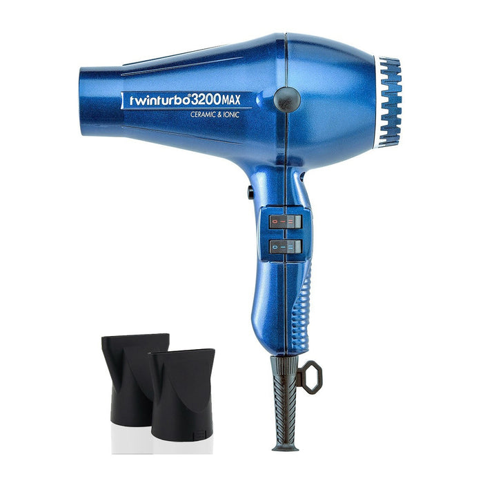 Turbo Power TwinTurbo 3200MAX Ceramic & Ionic Hair Dryer - Night Blue Model #TU-323NB, UPC: 850013895090