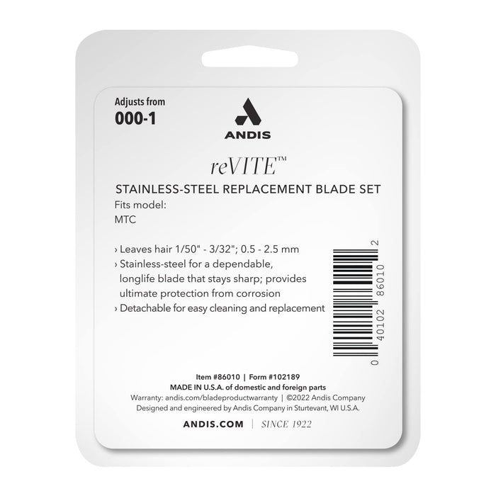 Andis Taper Blade reVITE Gray Model #AN-86010, UPC: 040102860102