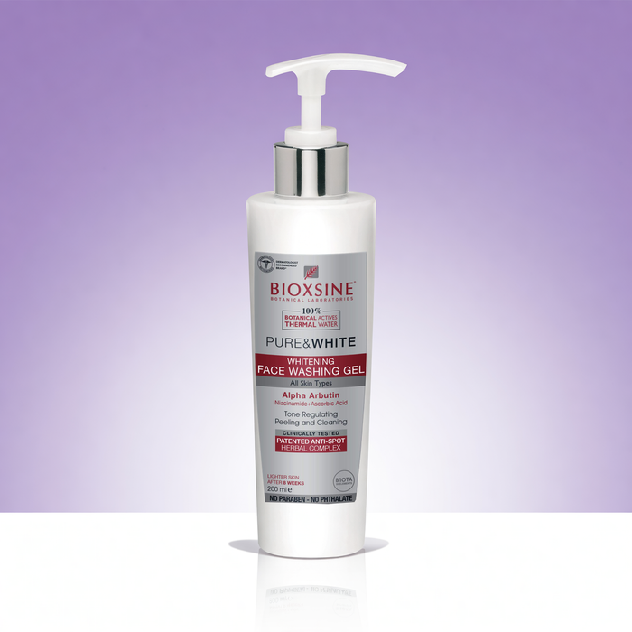 Bioxsine Pure & White Brightening Face Wash Gel 200mL | Daily Facial Cleanser