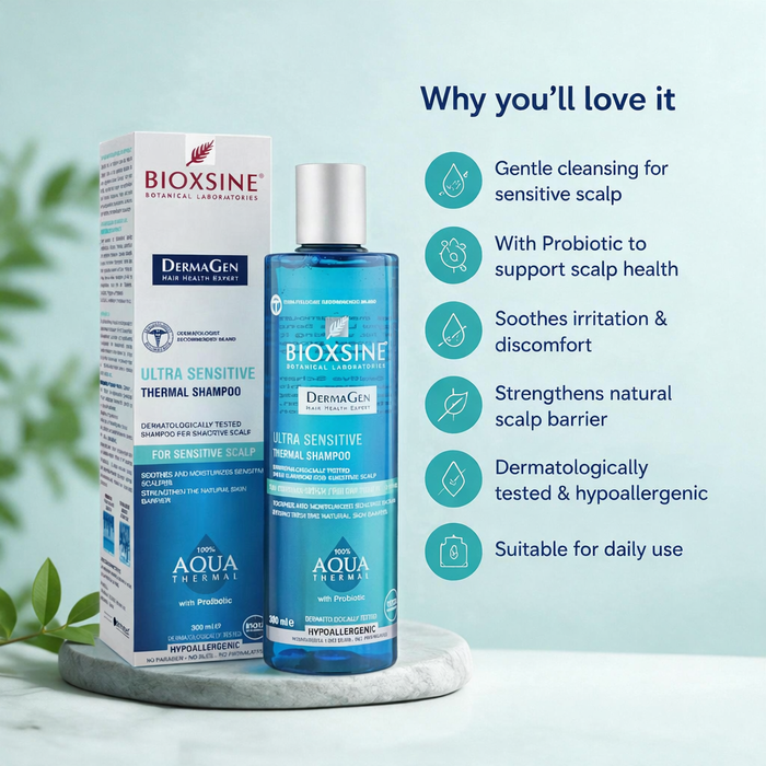 Bioxsine Dermagen Ultra Sensitive Thermal Shampoo 300 mL for Sensitive Scalp