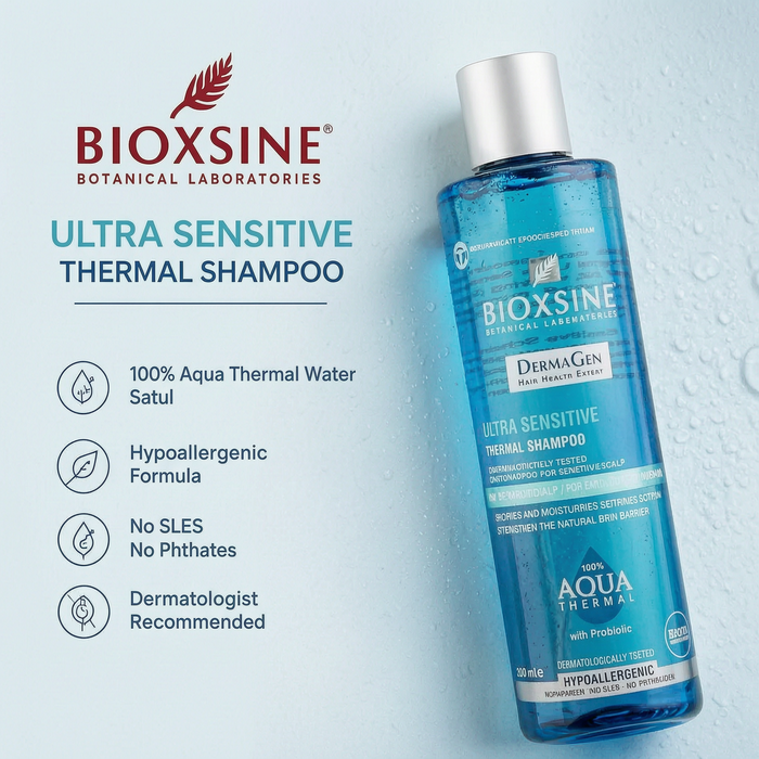 Bioxsine Dermagen Ultra Sensitive Thermal Shampoo 300 mL for Sensitive Scalp