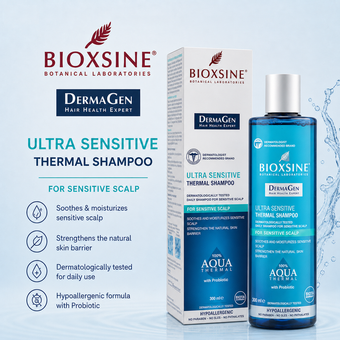 Bioxsine Dermagen Ultra Sensitive Thermal Shampoo 300 mL for Sensitive Scalp