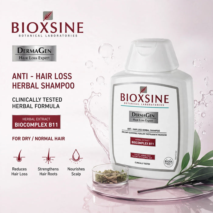 Bioxsine Dermagen Anti Hair Loss Shampoo for Dry & Normal Hair 300mL | BioComplex B11