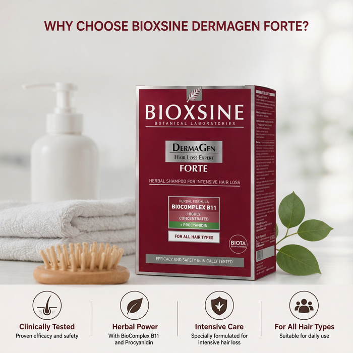 Bioxsine Dermagen Forte Anti Hair Loss Shampoo 300mL for Damaged, Weak & Thinning Hair
