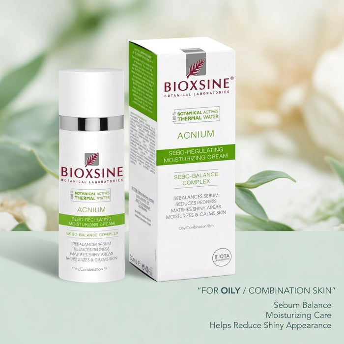 Bioxsine Acnium Sebum Regulating Moisturizing Cream for Oily & Combination Skin | 150 mL