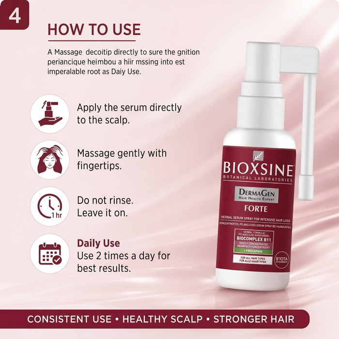 Bioxsine Dermagen Forte Hair Spray Serum 60mL | Leave-In Scalp Care for Hair Thinning