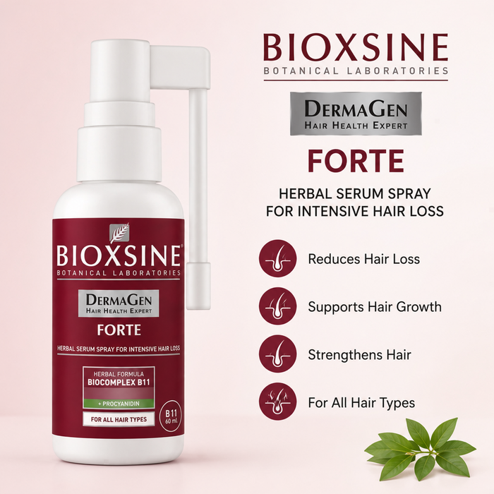Bioxsine Dermagen Forte Hair Spray Serum 60mL | Leave-In Scalp Care for Hair Thinning