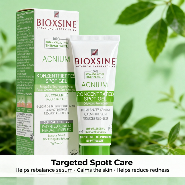 Bioxsine Acnium Concentrated Spot Gel 15mL | Targeted Acne & Blemish Treatment for Oily & Combination Skin