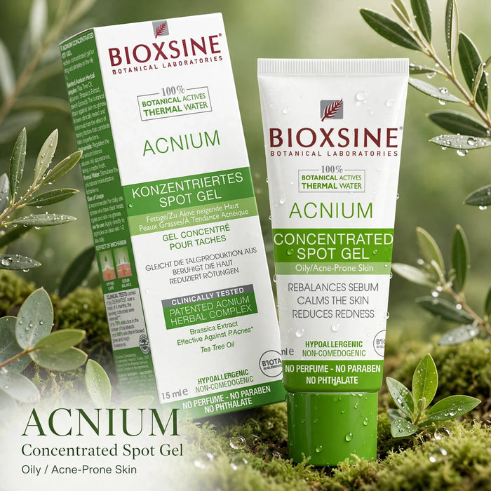 Bioxsine Acnium Concentrated Spot Gel 15mL | Targeted Acne & Blemish Treatment for Oily & Combination Skin