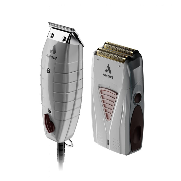 Andis Finishing Combo T-Outliner Trimmer & Pro Foil Lithium Titanium Foil Shaver Model #AN-17270, UPC: 040102171956