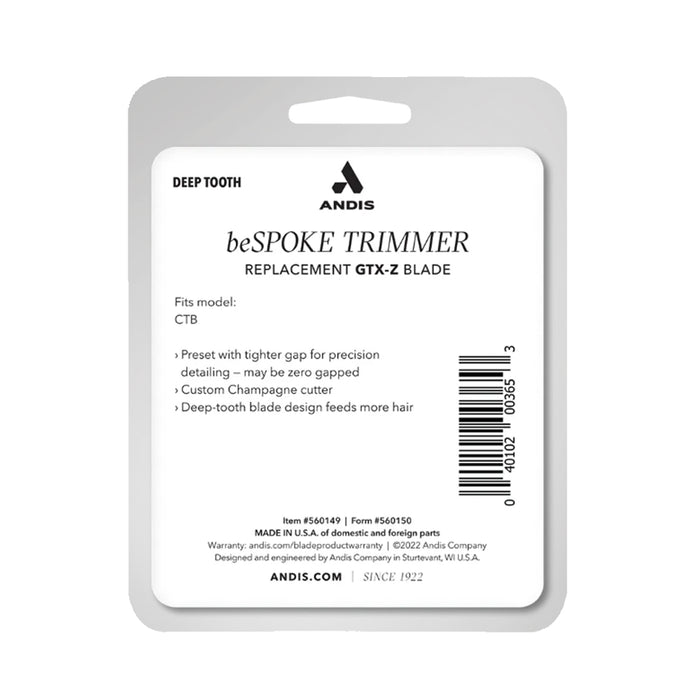 Andis beSPOKE Trimmer Replacement GTX-Z Blade Model #AN-560149, UPC: 040102003653