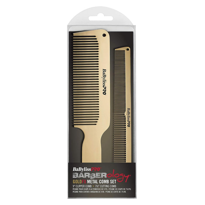 BaByliss PRO GOLDFX Metal Comb 2-Pack Model #BB-BCOMBSET2G, UPC: 074108415189